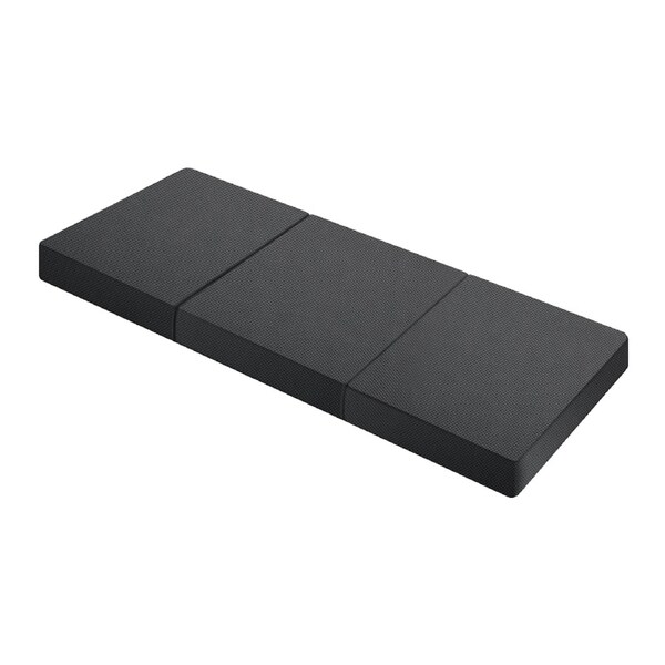 Bedra Folding Mattress Foldable Bed 3 4 Fold Sleeping Floor Mat Camping Cushion Dark Grey Airmesh-Single