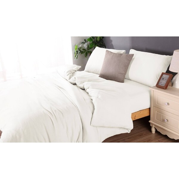 Microflannel Thermal Duvet Cover & Fitted Sheet SET White / King