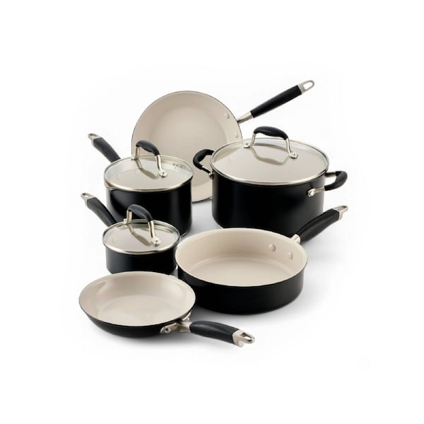 Anolon Advanced Ceramic Nonstick Induction 9 Piece Cookware Set Black
