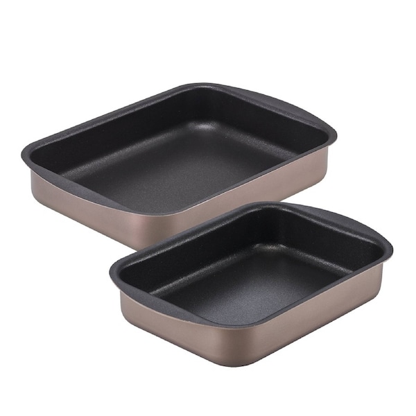 Essteele Nonstick Ovenware 2 Piece Roasting Pan Set Bronze