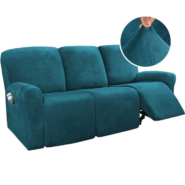 Recliner Sofa Cover for 2/3 Seater Velvet Couch Covers for Reclining Couch Cover Deep Teal / 3 Seater