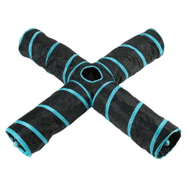 Lexi & Me 4 Way Cat Tunnel Black/Blue Blue/Black