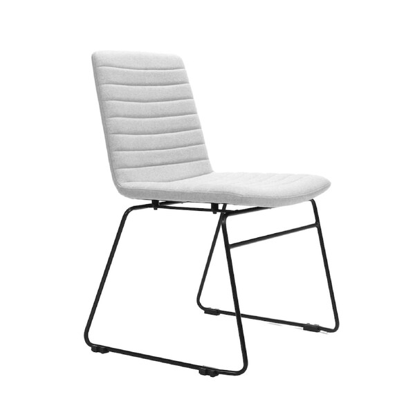 Pixel Sled Base Chair - Modern Visitor Chair with Contoured Shell and Sleek Chrome Frame White