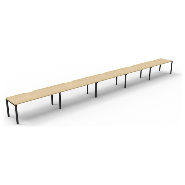 Infinity Single Sided Profile Leg Workstation - Modern Office Desk with Loop Legs and Cable Management Beige / Black