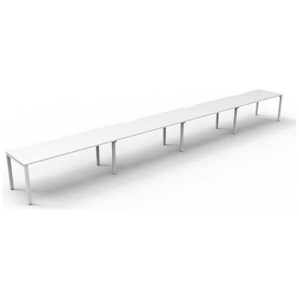 Infinity Single Sided Profile Leg Workstation - Modern Office Desk with Loop Legs and Cable Management White / White