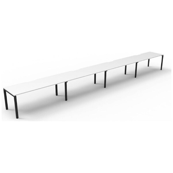 Infinity Single Sided Profile Leg Workstation - Modern Office Desk with Loop Legs and Cable Management White / Black