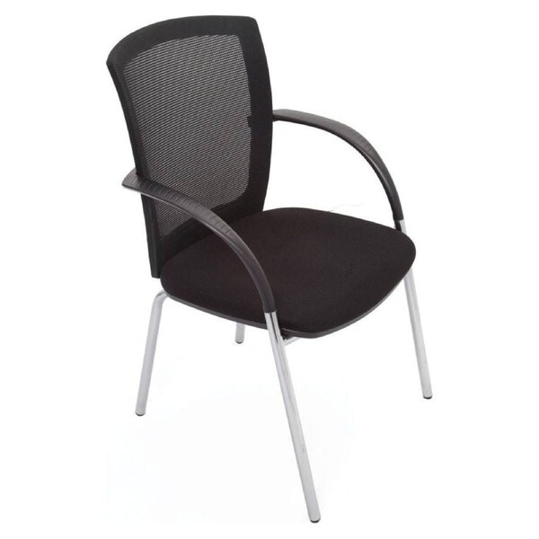 WMV BK Visitor Chair - Black Powder-Coated Guest Seating with Padded Comfort Black