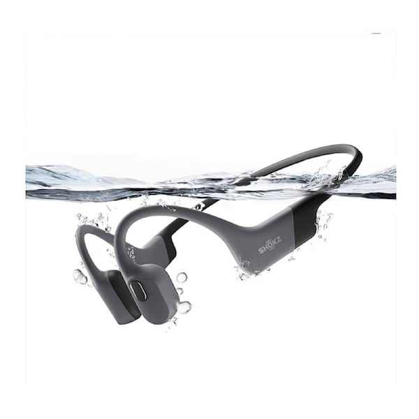 Shokz OpenSwim Pro - Grey - Bone-Conduction Swimming Headphones, Bluetooth + MP3 (32 GB), IP68 Waterproof Grey