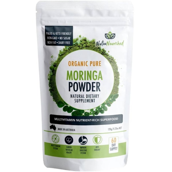 Organic Moringa Leaf Powder 120g / 2 Months Supply