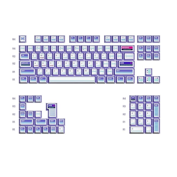 Keytok KOL CTRL Purple Dye-Sub PBT Keycaps 122pcs / Set Multi