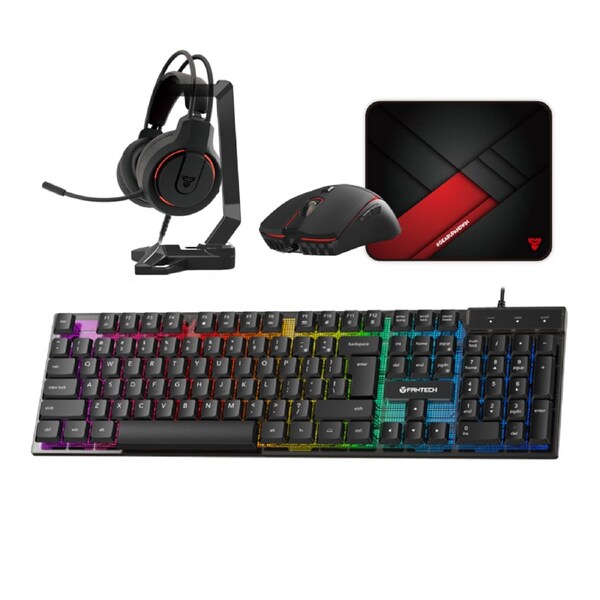 Fantech Gaming PC 5-in-1 Keyboard Combo with Mouse / Mousepad / Headset / Headset stand (P51) Black