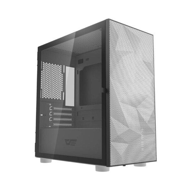 DarkFlash Gaming PC Case Tempered Glass Micro-ATX Tower Computer Case Support 330mm VGA Length (DLM21-Mesh) White