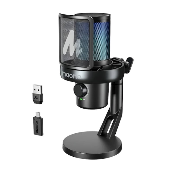 MAONO DM40 Pro USB/Wireless Gaming Desktop Microphone Black