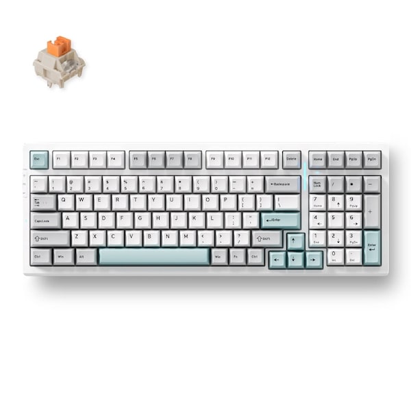 MCHOSE G98 Pro Gasket Mount 98% Layout Hot-Swap Wireless Mechanical Gaming Keyboard Gray and Blue