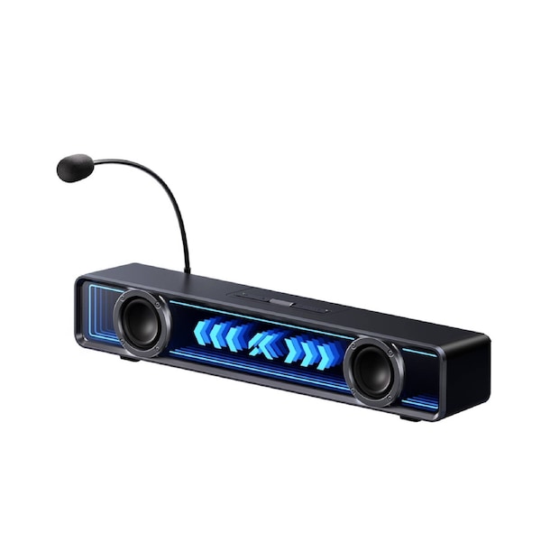 MCHOSE K20 Pro Wireless Gaming RGB Desktop Soundbar with Microphone Black