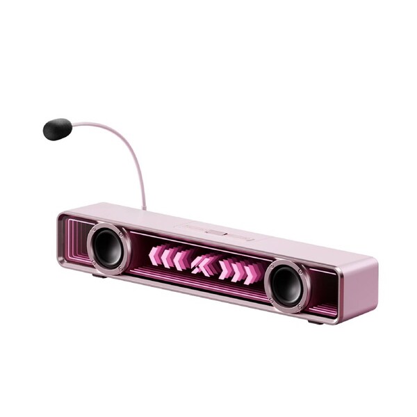 MCHOSE K20 Pro Wireless Gaming RGB Desktop Soundbar with Microphone Pink