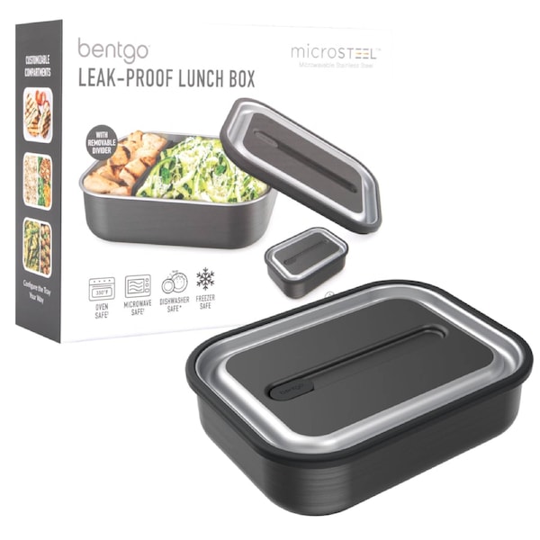 Bentgo Stainless Steel Leak Proof Lunch Box 1200ml Carbon Black