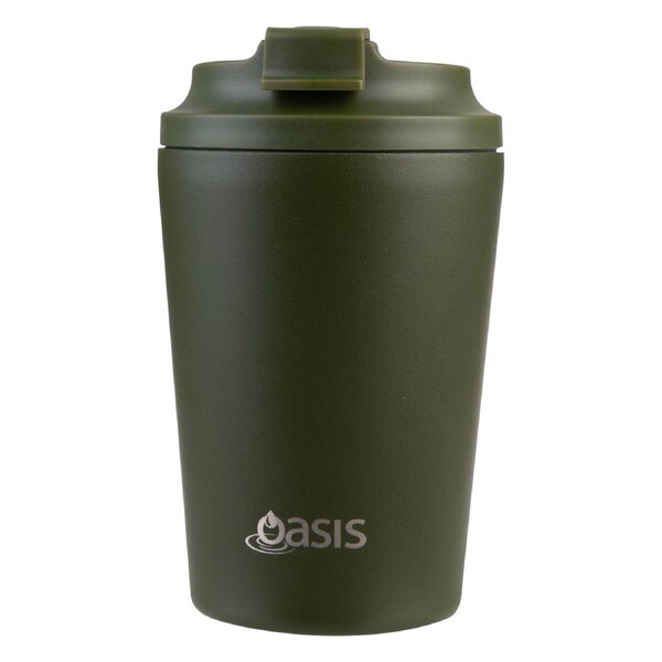 Oasis Ceramic Lined Coffee Cup - 360ml Forest Green