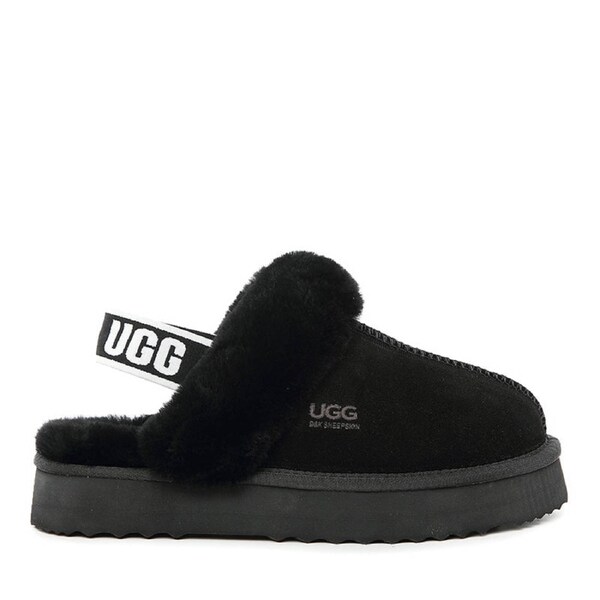 Platinum Slingback Scuff Uggs Black / X-LARGE- EU 41/42