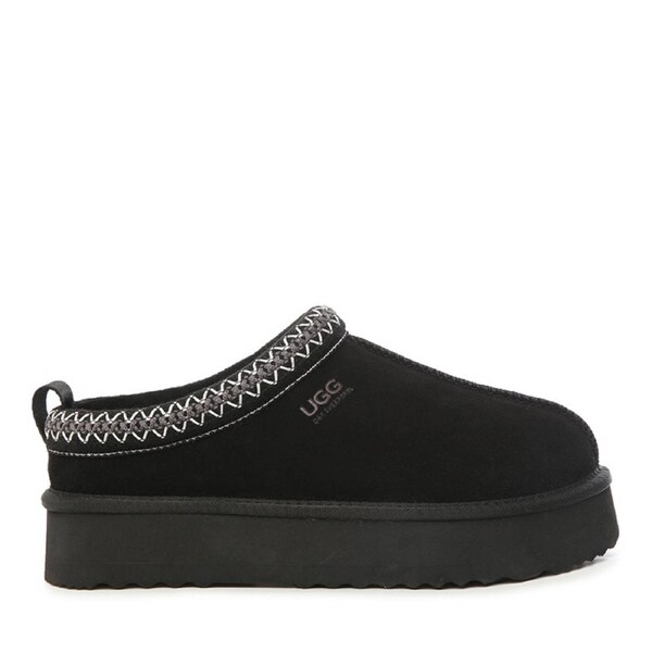Platinum Tassie Platform Ugg Slippers Black / US WOMEN 10 / US MEN 9 / AU LADIES 10 / AU MEN 8 / EU 41 / UK 8