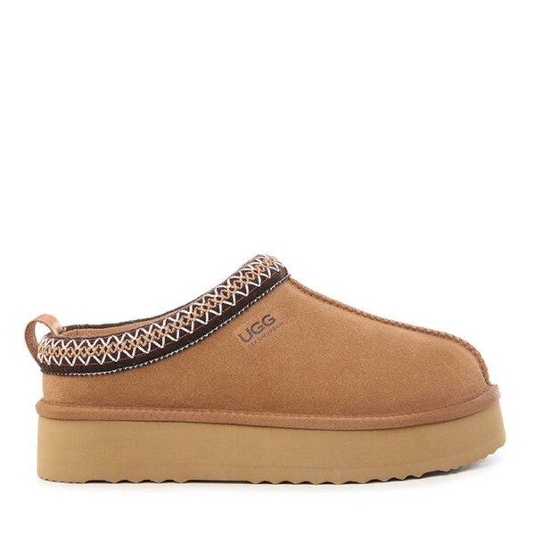 Platinum Tassie Platform Ugg Slippers Chestnut / US WOMEN 7 / US MEN 6 / AU LADIES 7 / AU MEN 5 / EU 38 / UK 5