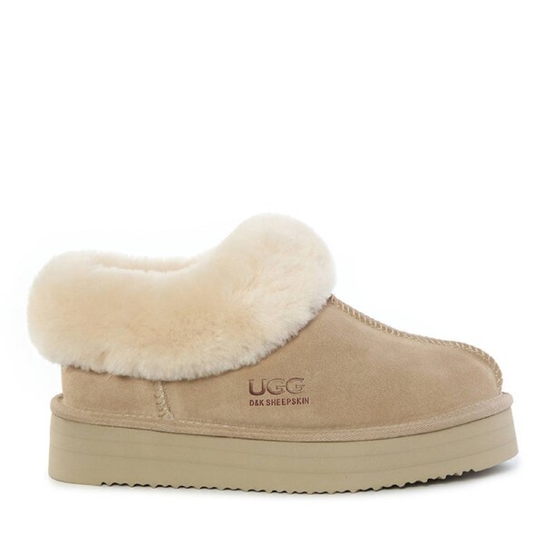 Juliana Platform Ugg Slippers Mustard Seed / US WOMEN 7 / US MEN 6 / AU LADIES 7 / AU MEN 5 / EU 38 / UK 5