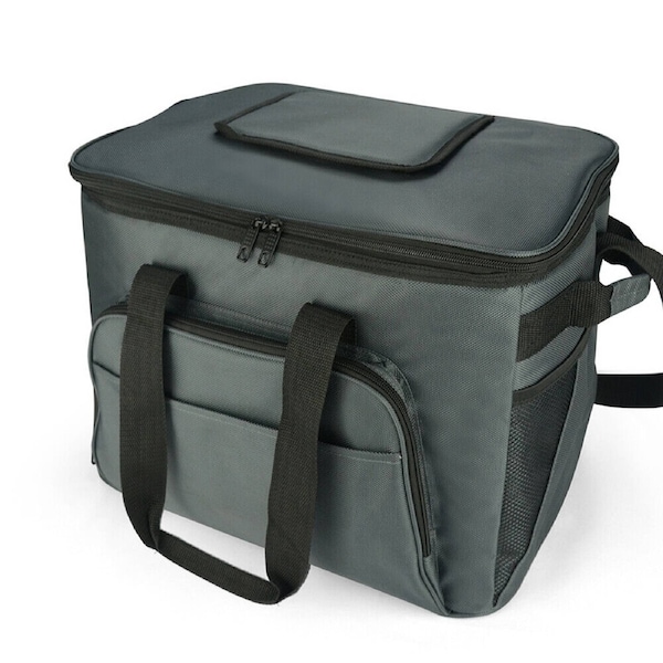 Insulated Cooler Bag 36L Thermal Picnic Outdoor Camping Bag Gray
