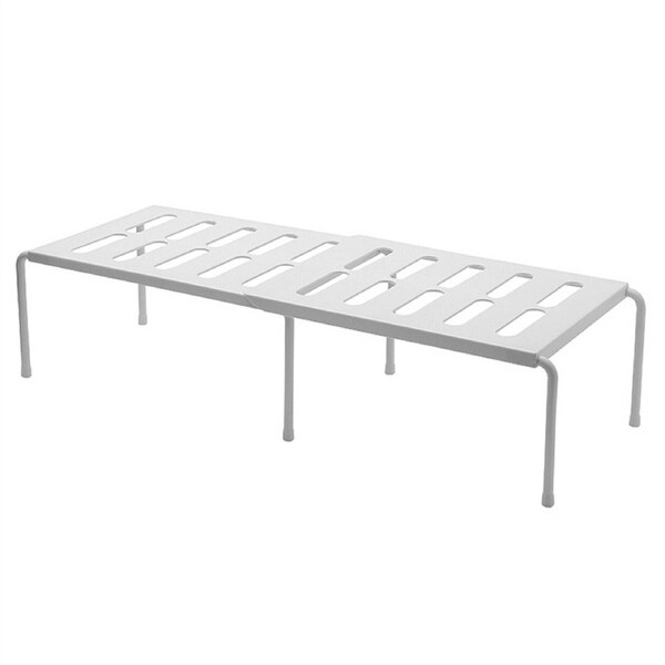 Adjustable Kitchen Cupboard Storage Organizer Pantry Shelf Holder White