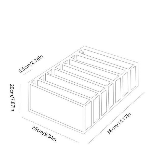 Blue Wardrobe Boxes for Clothes and Jeans Drawer Organizer 7 Grids-Large