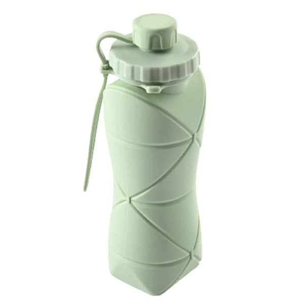 Leak-proof Folding Silicone Sports Bottle Portable Water Container 600ml Green
