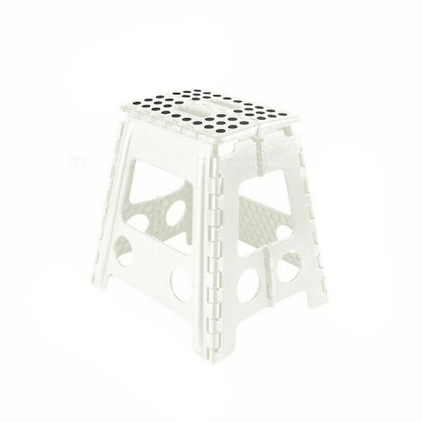Portable Folding Plastic Step Stool Compact Chair for Outdoor 2 x White Large Stool