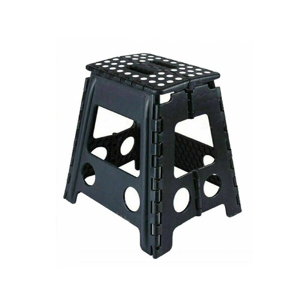 Portable Folding Plastic Step Stool Compact Chair for Outdoor 1 x Black Large Stool