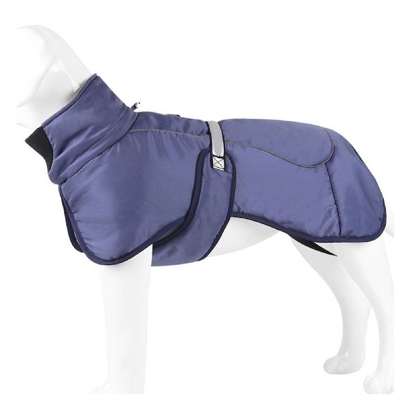 Blue Waterproof Warm Winter Coat for Large Dogs Windproof 2XL