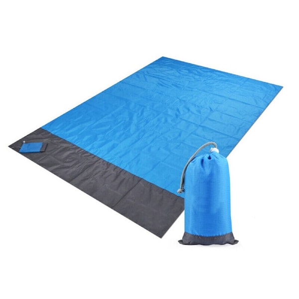 Blue Sand Free Beach Mat Waterproof Portable Outdoor Picnic Blanket 140 x 200cm