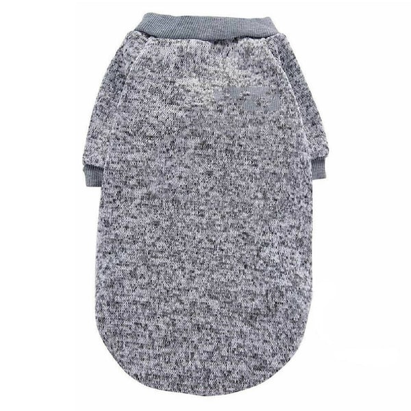 Grey Winter Pet Dog Sweater Warm Knitwear Jumper for Puppy and Cat Chest: 50cm Back Length: 40cm