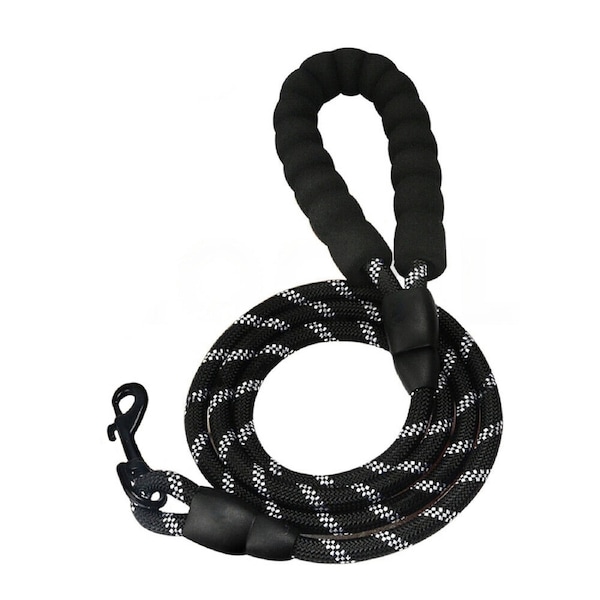Black Heavy Duty Nylon Dog Training Leash Strong Rope Recall Lead 10M