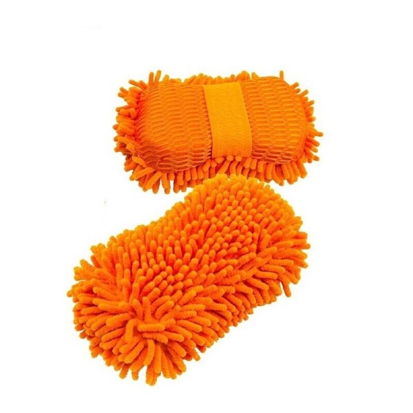 Plush Soft Microfiber Car Wash Sponge Detailing and Home Cleaning 2PC