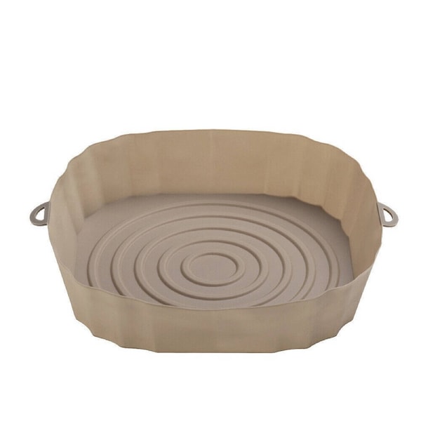 Non-Stick Reusable Air Fryer Silicone Pot and Baking Tray Brown