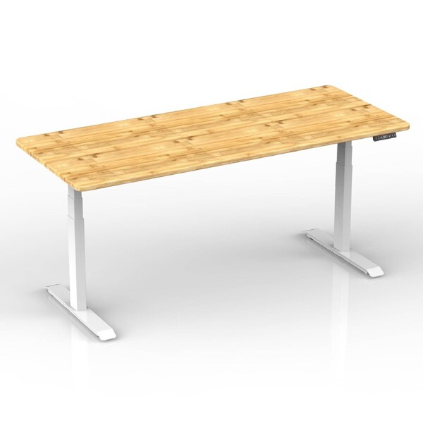 Joy Desk Fastmodule Standing Desk Rectangular - Bamboo - White Leg 1500 x 750 mm