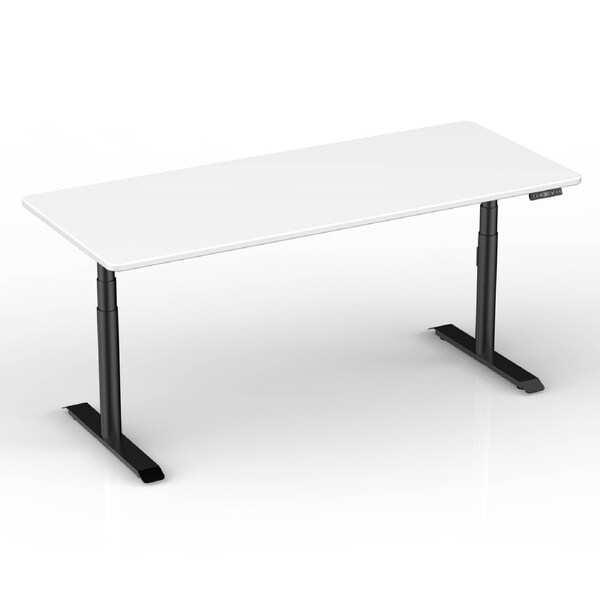 Joy Desk Fastmodule Standing Desk Round - White - Black Leg 1800 x 750 mm