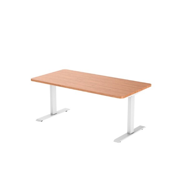 Joy Desk Standard Standing Desk Rectangular - Bamboo - White Leg 1500 x 750 mm