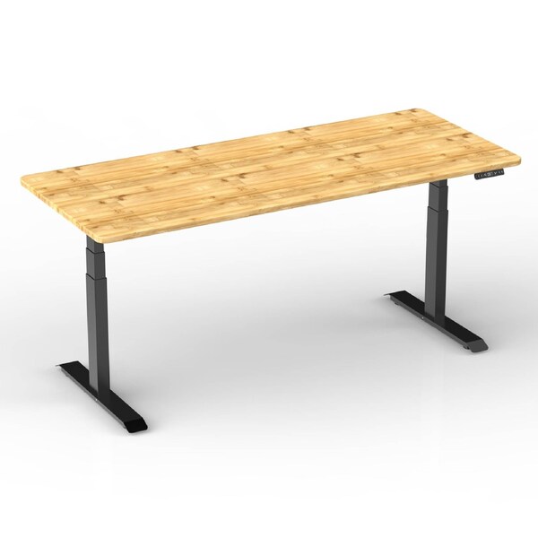 Joy Desk Fastmodule Standing Desk Rectangular - Bamboo - Black Leg 1800 x 750 mm