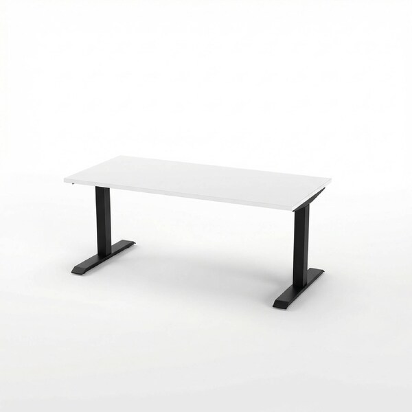 Joy Desk Standard Standing Desk Square - White - Black Leg 1800 x 750 mm