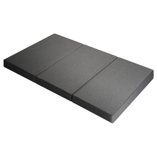 Bedra Folding Mattress Foldable Bed 3 4 Fold Sleeping Floor Mat Camping Cushion Dark Grey Linen-Double