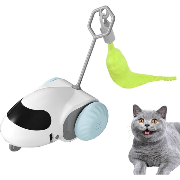 Velocity Automatic Cat Toy, Smart Interactive Cat Toy Car, Interactive Cat Toys for Indoor Cats, Automatic Mobile Car Toy blue