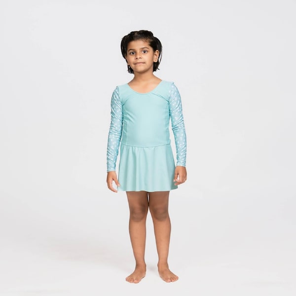 Decathlon Nabaiji Girls Swimsuit Keya Mint 10-11 Years / 141-148 cm / Blue/Green