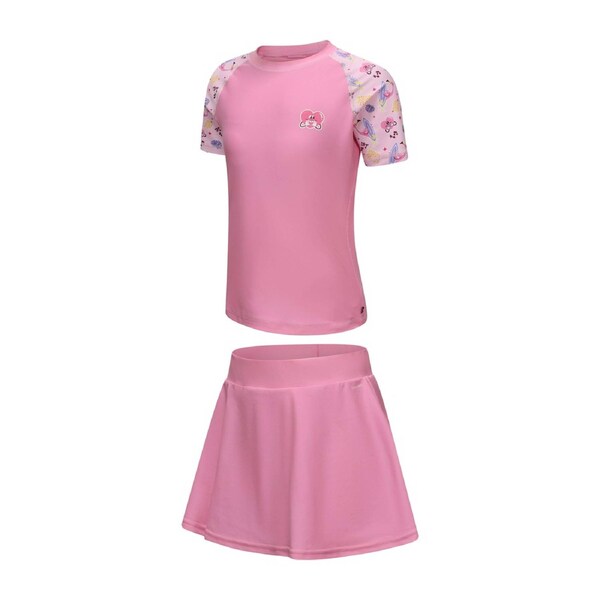 Decathlon Nabaiji Girls Two Piece Skirt Swimsuit Pink 113-122cm 5-6Y / Pink