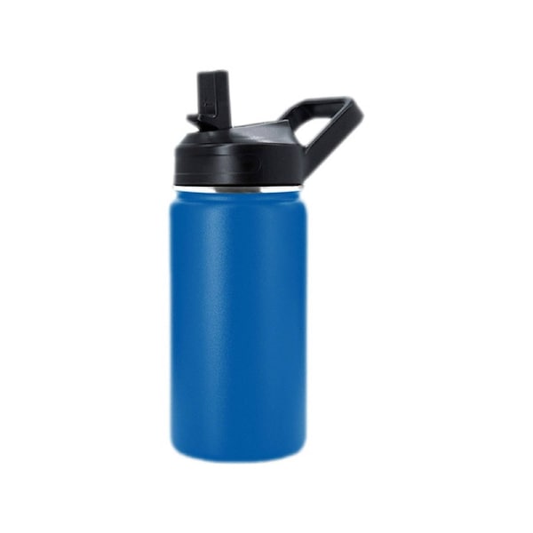 Hydro Mate Kids Insulated Water Bottle 350ml - Stainless Steel + Straw Lid Blue