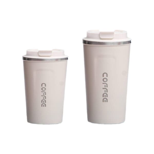 Hydro Mate Insulated Coffee Mug White - Stainless Steel Travel Cup 510ml