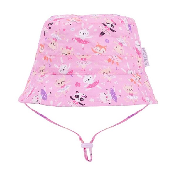 Splosh Out & About Kids Cotton Bucket Hat Chin Strap Ballet Pink M